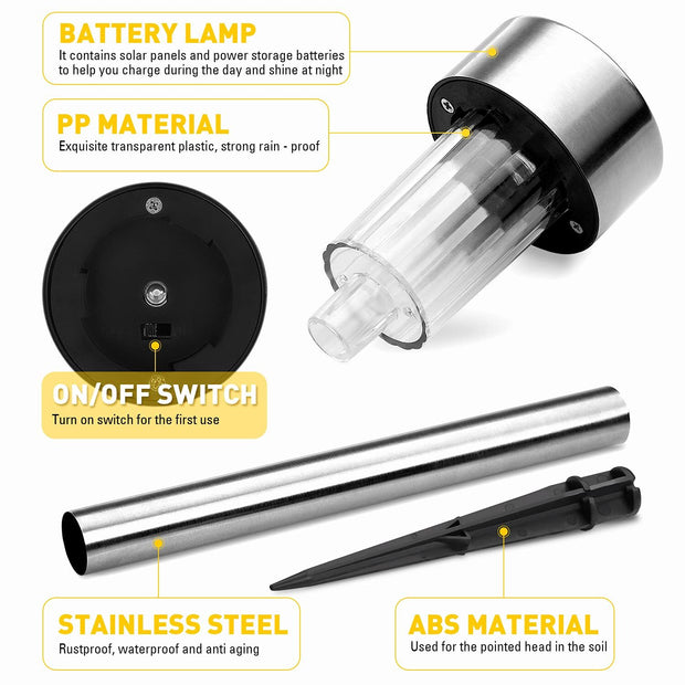 Lamparas Luces LED Solares De Antorcha Para Paisaje Exterior Jardin Impermeable