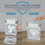 3 in 1 New Fan Air Conditioner Household Small Air Cooler LED Night Light Portable Humidifier Air Adjustment Fan Office Home Fan