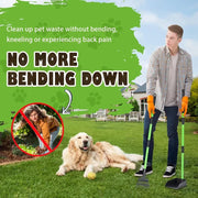 Pooper Scooper, Dog Pooper Scooper Long Handle Stainless Metal Tray and Rake Set