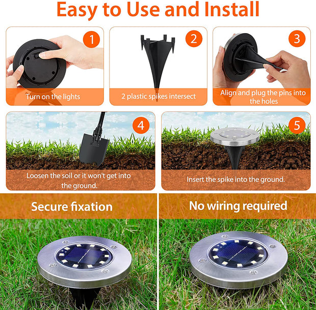 Luces Solares De Suelo, 10 Luces Led Solares Para Jardin Mejoradas Pasarela ...