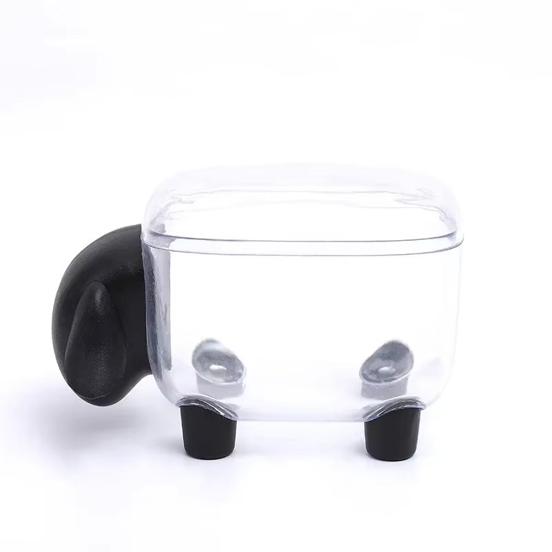 Sheep Storage Box Creative Mini Plastic Container Cotton Swab Storage Jewelry Box Household Dust-Proof Desktop Makeup Organizer