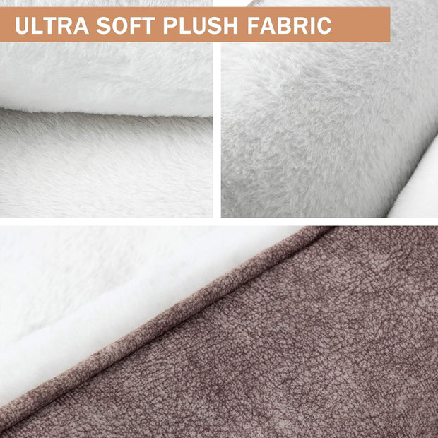 Rectangle Washable Dog Bed,Warming Comfortable Square Pet Bed Simple Design Style,Durable Dog Crate Bed for Medium Large Dogs (30 INCH, Brown)