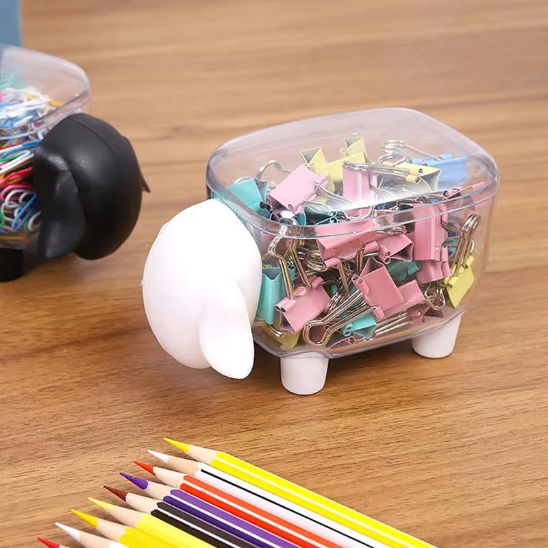 Sheep Storage Box Creative Mini Plastic Container Cotton Swab Storage Jewelry Box Household Dust-Proof Desktop Makeup Organizer